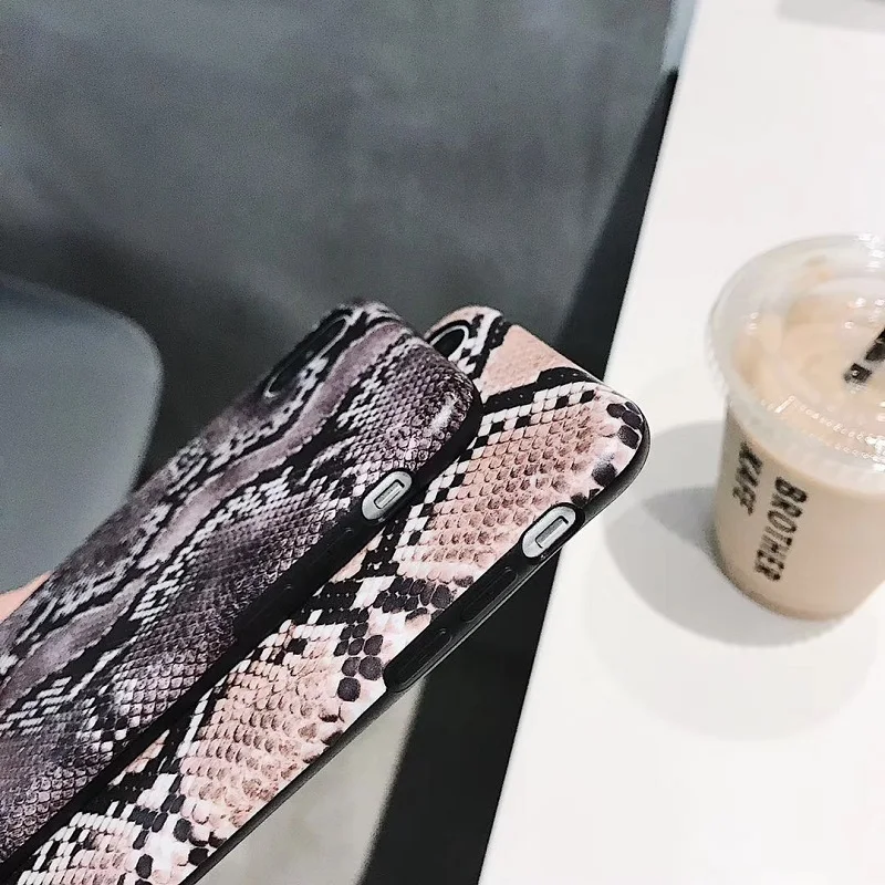 Vintage snake skin phone case for iphone XS Max Matte soft tpu case for iphone X XR XS 6 6s 7 8 plus back cover capa