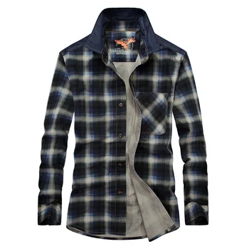 

2017 NEW Plaid shirts men long sleeve original brand casual plaid dress shirt for Spring Autumn military style mens shirts