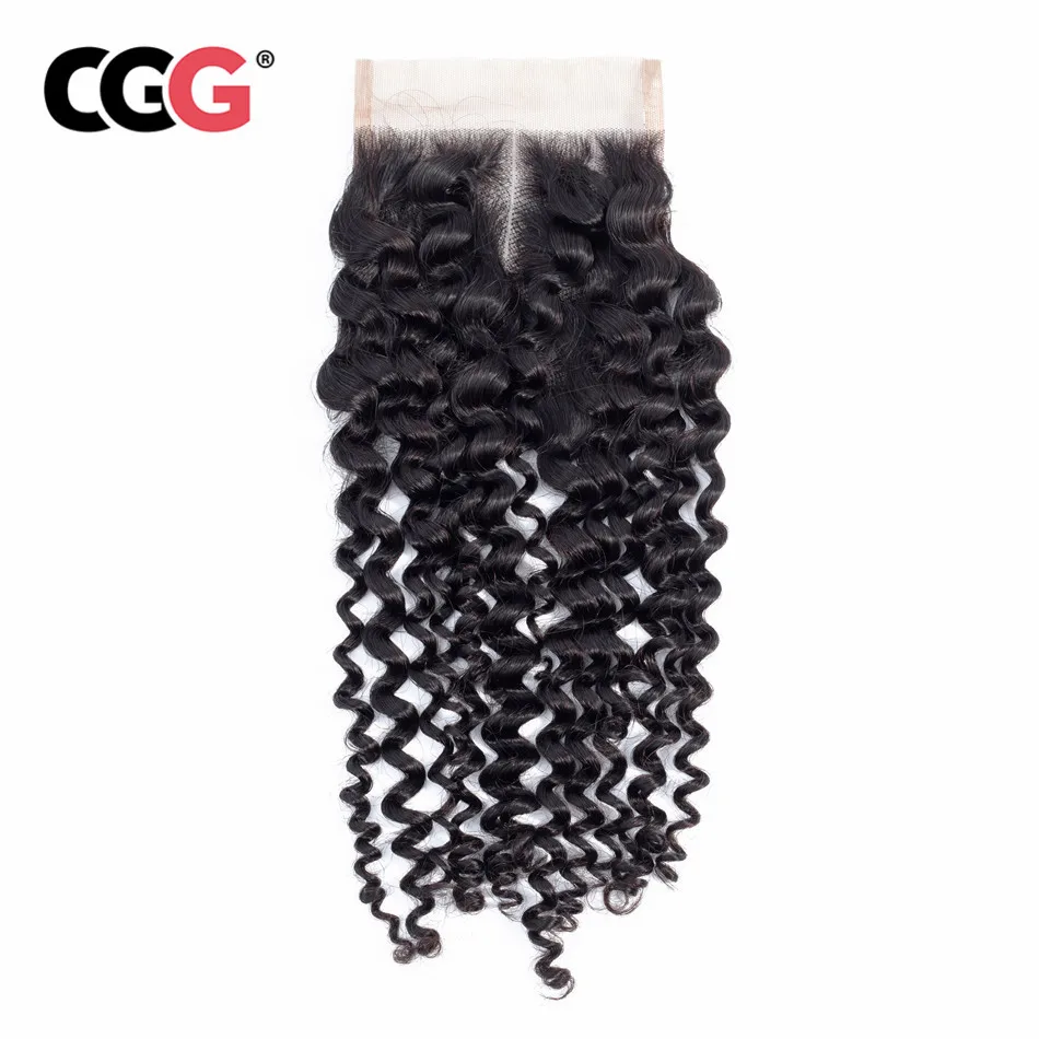 CGG Crespo Tessuto Dei Capelli Ricci Veletta nella chiusura Libero/Medio/Tre Parte Peruviana Non-Remy Extensions di Capelli Umani Colore Naturale No spargimento