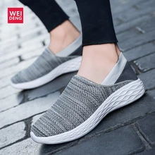 Vivident Fly knitted Slip on Sneakers Casual Air Mesh Couple Non-Leather Soft Breathable unisex Men Women Shoes