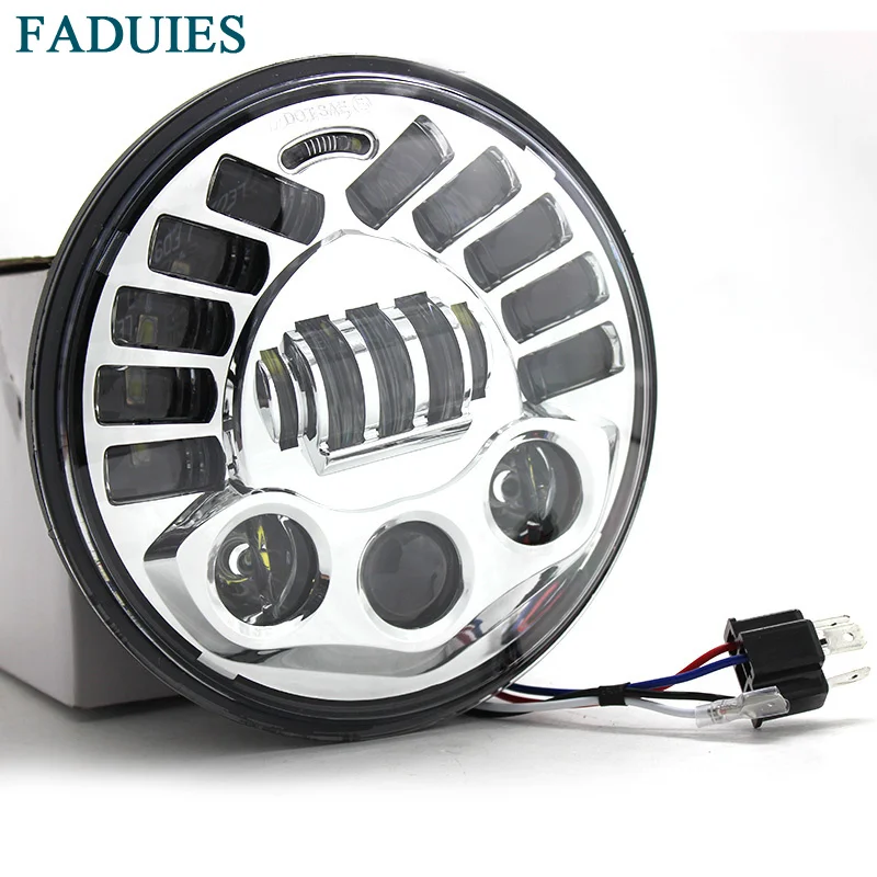 7 inch Round Motorcycle Led Projector Daymaker Adaptive Headlight High Low Beam For Harley BMW R NineT R9T LED Headlamp (8)(1)