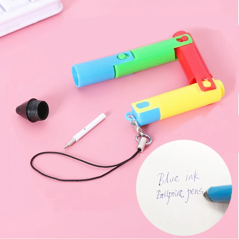 2 шт./лот DIY креативные складные Шариковые Ручки Пластиковые Многофункциональные забавные шариковые ручки синие чернила 0,5 мм для детей, студентов, новые подарки