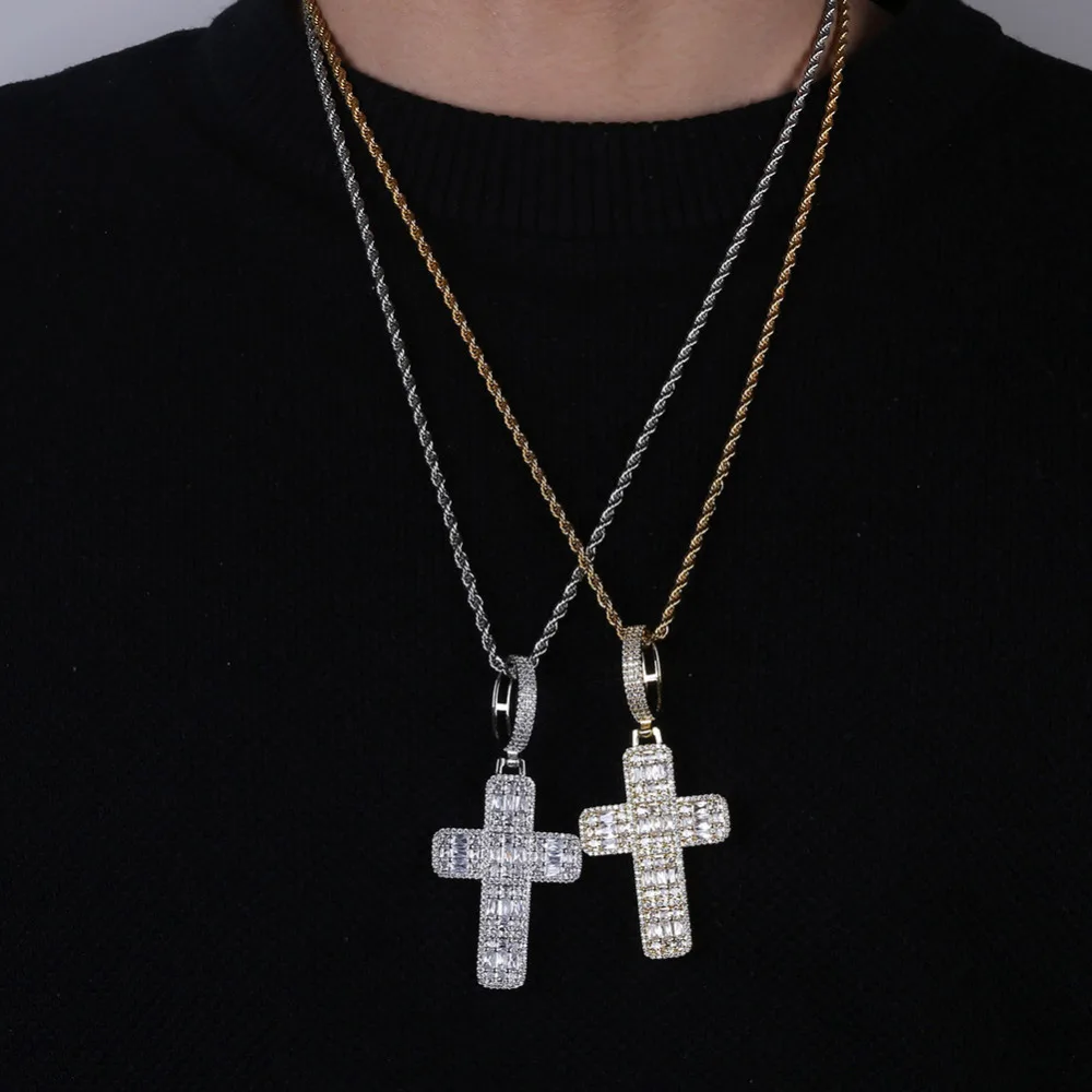 JINAO Новая модная подвеска крест ожерелье кубический циркон Iced Out цепь хип хоп ювелирные изделия для мужчин женщин Подарки