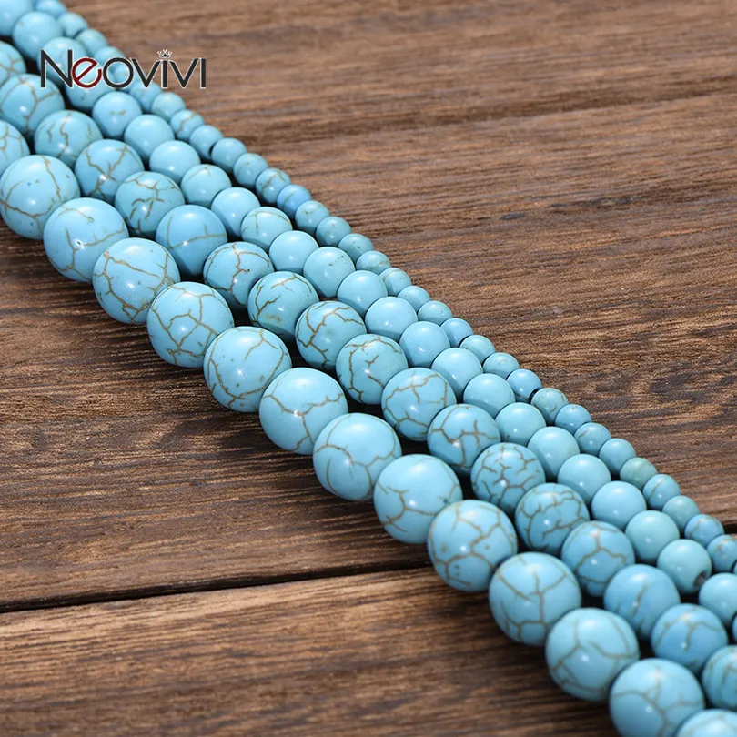 Neovivi гладкие синие свободные бусины змеиная кожа Гладкие Круглые для