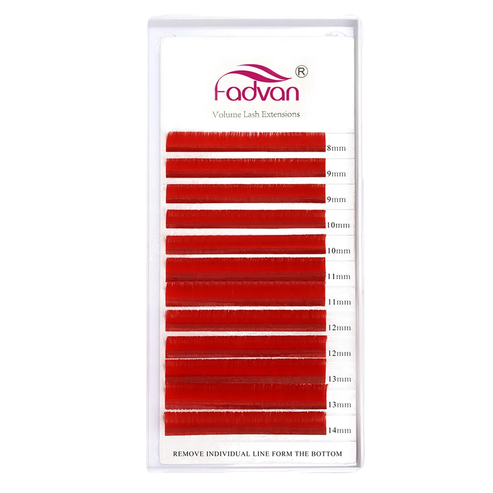 Красные ресницы для макияжа, легкие накладные ресницы для увеличения объема, цветные самоотверждающиеся ресницы, авто цветущие ресницы - Цвет: Red