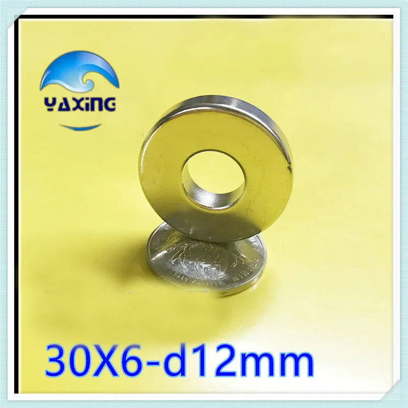 

5pcs 30mm x 6mm Hole 12mm N35 Super Neodymium Round Ring ndfeb Magnets 30*6-12 small round magnets 30x6-12mm Free Shipping
