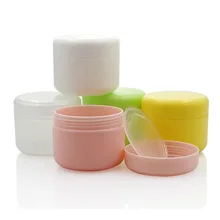 60 шт/LOT-50G ПП пустая микс 8 цветов пластиковая баночка для косметики с винтовой крышкой, образец баночки для макияжа, контейнер для масок