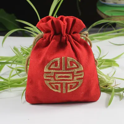 C088 хлопковые джутовые мешочки для замены ювелирных изделий китайский год фу сумки 10 шт много разных цветов