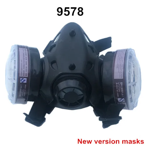 Новая полулицевая противогаз с анти-противотуманные очки N95 маска от химической Пыли Фильтр дыхательные респираторы для Аэрограф сварки - Цвет: MASK