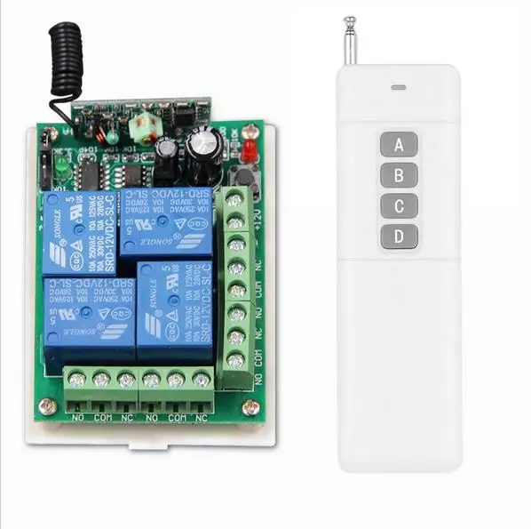 Long distance 3000M DC 12V 24V 4 CH 4CH RF Wireless Remote Control ...
