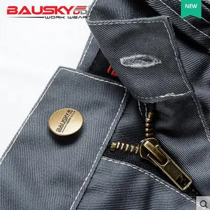 Bauskydd Высокое качество прочный хлопок мужские синие брюки карго рабочие брюки с наколенниками Спецодежда