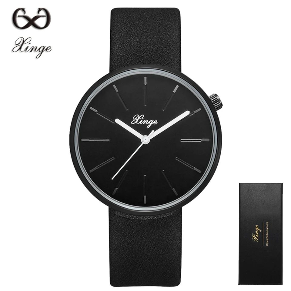 

Xinge Brand Men Military Watches Black Wrist Watch Luxury Men Dress Leather Quartz Wristwatch Clock Business Mens Sport Watch