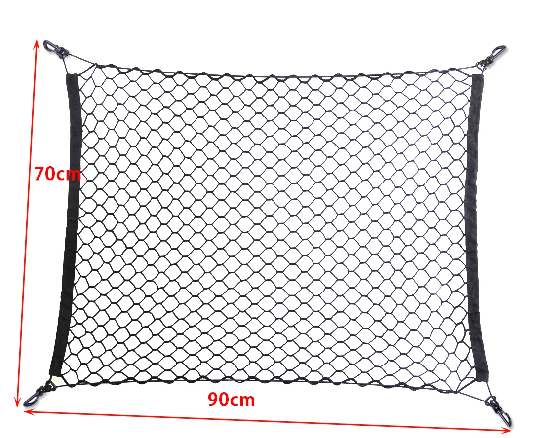 Cheap DWCX Nylon Elastic Rear Cargo Trunk Storage Organizer Net plus Mounting Points Compatible With SUV RV Hatchback 70X90cm