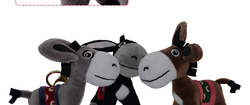 Cute Donkey Soft Plush Keychains Animal Small Pendant Dolls Stuffed Toys Mini Bag Decoration Burro Neddy Newest Girl Gift Lovely _06