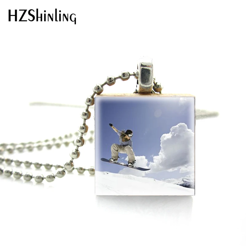 Collar de cadena de bolas hecho a mano, nuevo estilo de moda de Snowboard, Loves, azulejos de madera, deportivo, 2018|Collares colgantes| - AliExpress