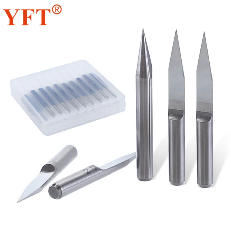 

10pcs/set Carbide PCB Engraving Bit 3.175mm 1/8" Shank CNC Router Bits V Shape End Milling Cutter For Engraving