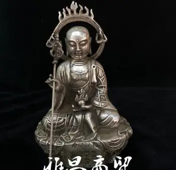 

Archaize copper sculpture sculpture silver land Tibetan king Bodhisattva size 18x10cm free shipping