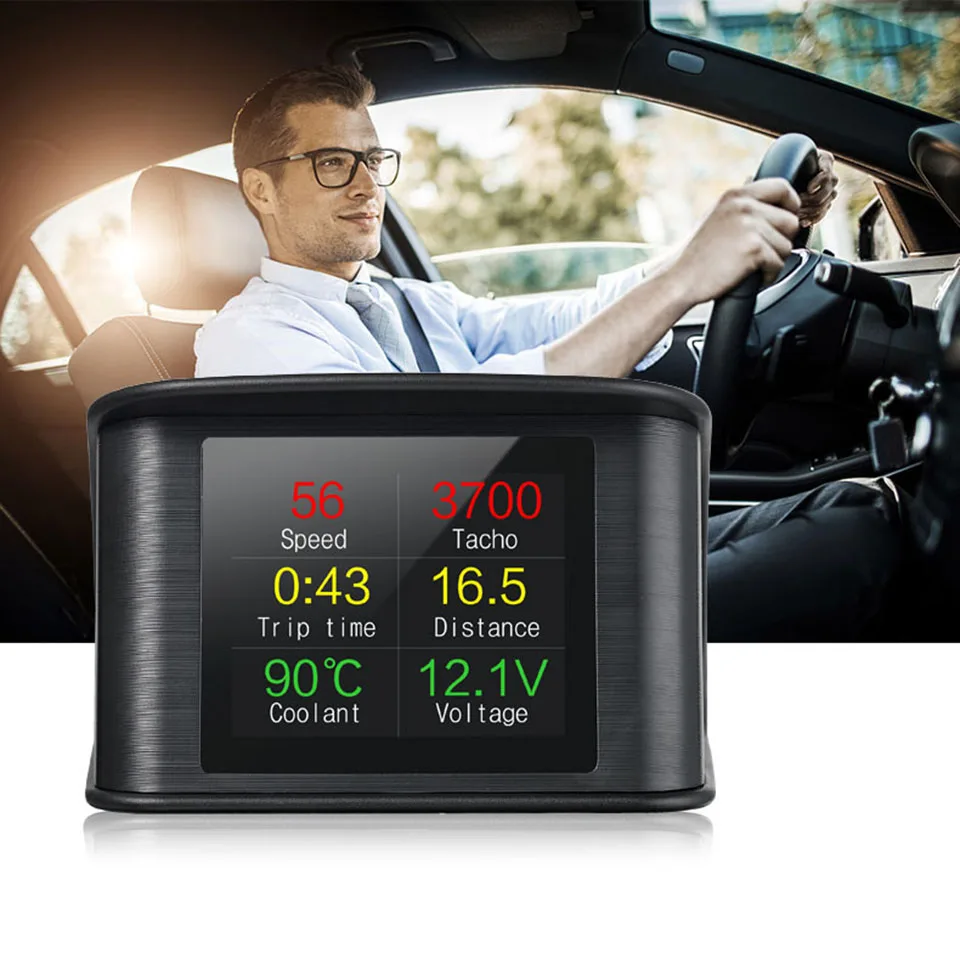 VJOYCAR OBD2 Car Speed Projector Digital Speedometer Display Fuel Consumption Temperature Mileage Gauge OBD Diagnostic Tool