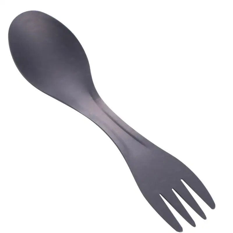 Pure Titanium Spork Spoon Fork Combo Cutlery Utensil Picnic Gadget Combo Hiking Picnic Survival Outdoor Tableware Practical