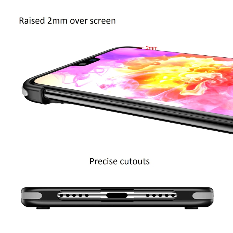 Металлический Чехол OATSBASF с воздушной подушкой для huawei p30 роскошный