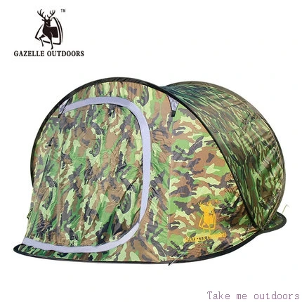 

Emblem of antelope, camouflage boat, outdoor double camouflage tent, 3-4 family, rain camping, automatic tent