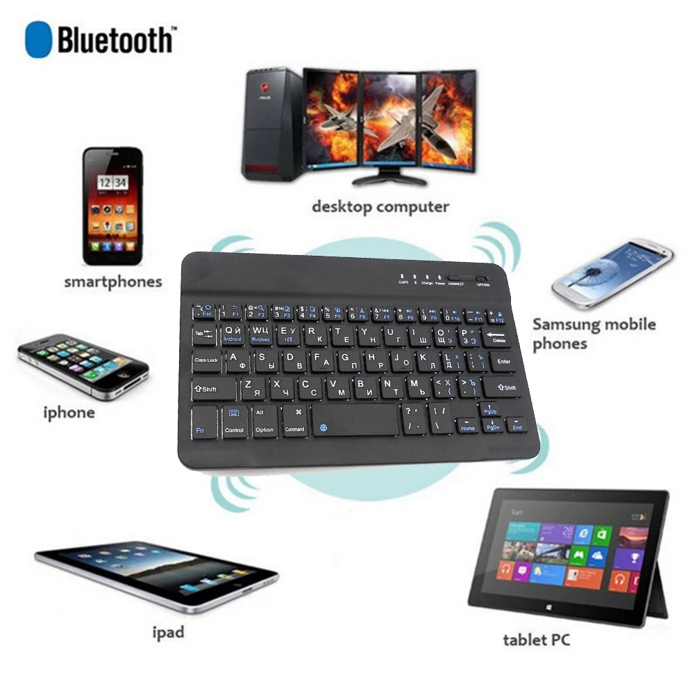

New Russian Language Bluetooth 3.0 Wireless Keyboard for Apple ios smart Tablet PC For iPad Keyboard for phone Notebook Desktop