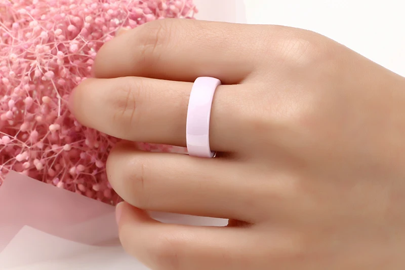 Новинка 6 мм женское керамическое кольцо синий розовый фиолетовый простой стиль для женщин Высокое качество модные украшения без царапин предотвращает аллергию
