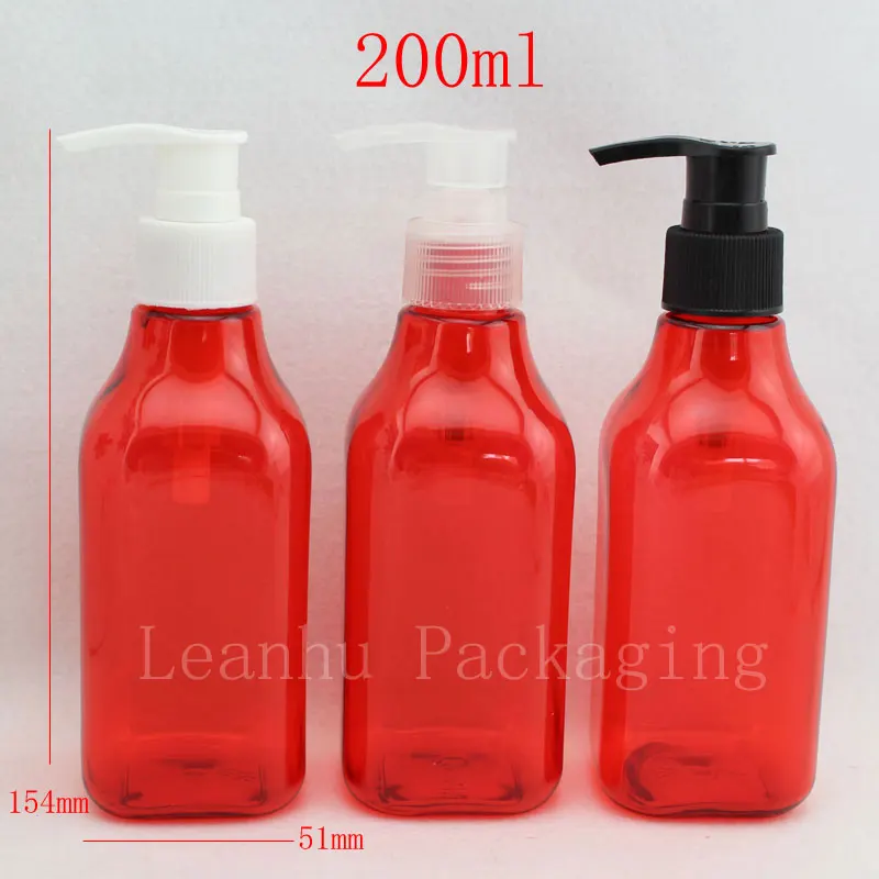 Download 200ml X 24 red square empty plastic bottles with lotion ... Yellowimages Mockups