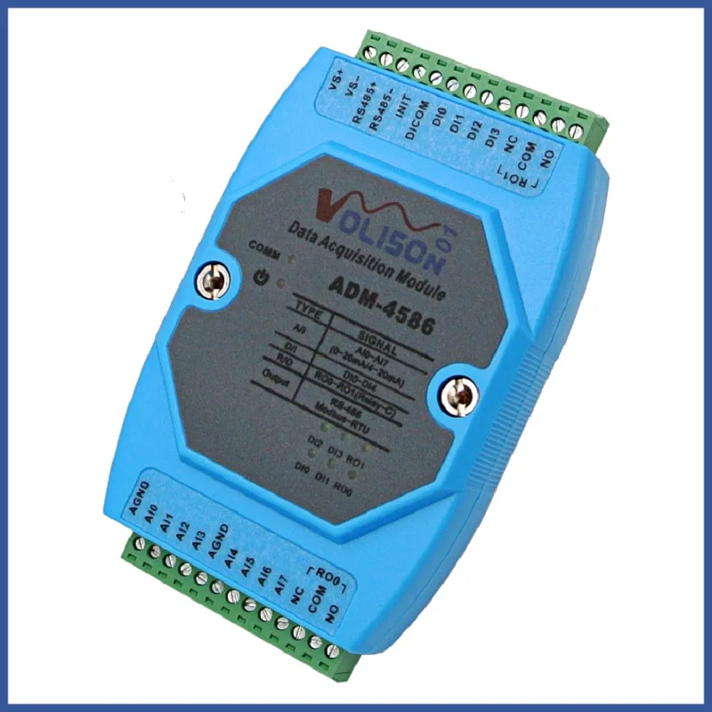 

8-way 0/4-20 mA current acquisition 4-way switch input 2-way relay output IO acquisition module RS485