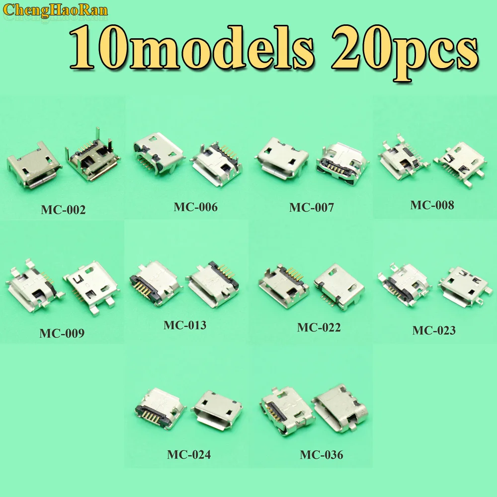 

10models Universal Micro USB DC Jack Connector power Charging socket female plug for ZTE Lenovo Huawei Mobile Phone Tablet 5Pin