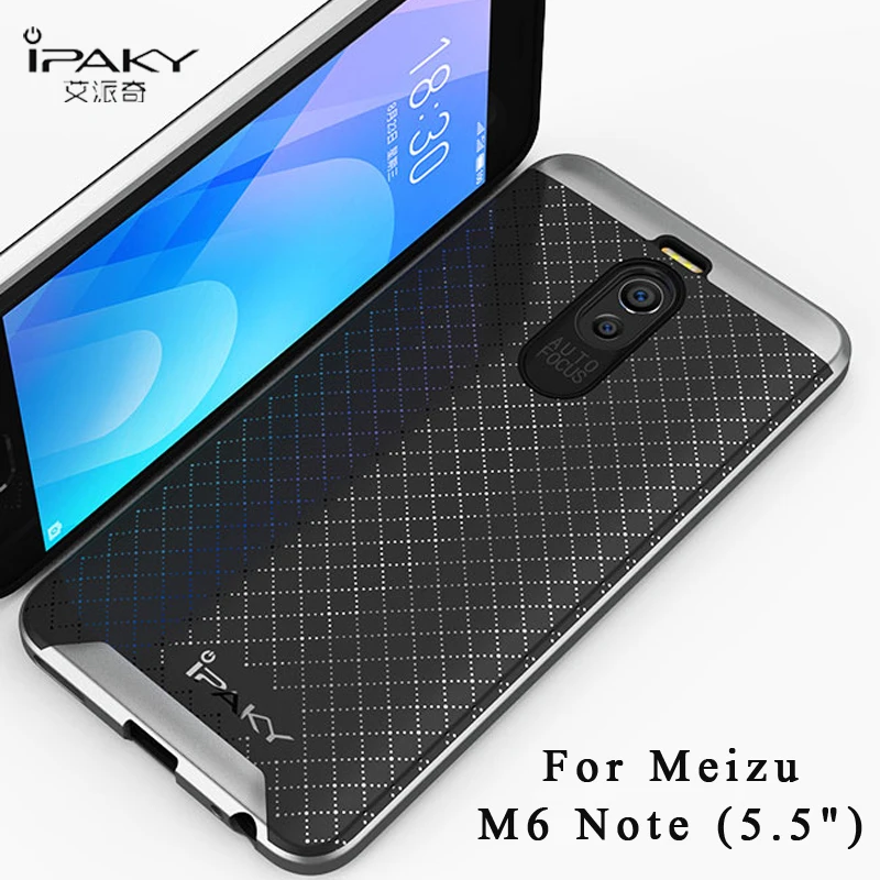 

meizu m6 note case iPaky Brand meizu note 6 case silicone Armor Back Cover + Silm PC Frame For meizu m6 m 6 note6 phone cases