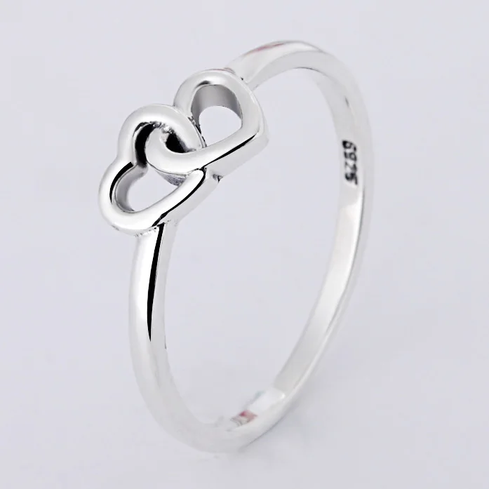 

Authentic 925 Sterling Silver Ring Classics Openwork Entwined Love Heart Rings For Women Wedding Party Gift Europe Jewelry