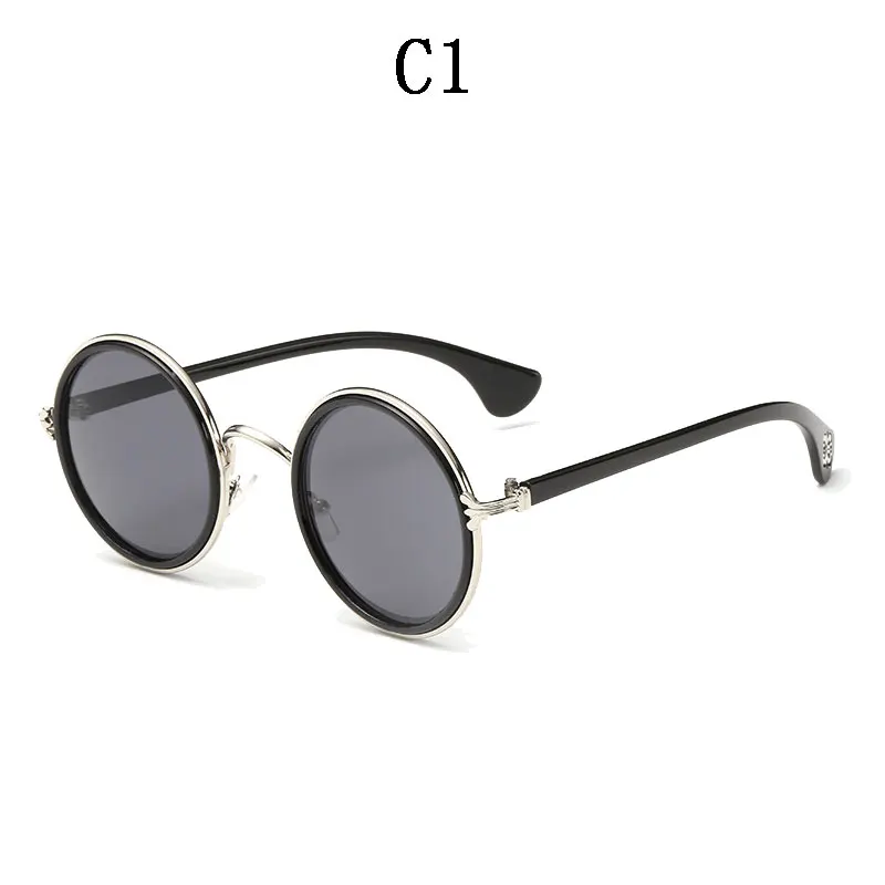 BOYSEEN, круглые солнцезащитные очки для женщин и мужчин, Ретро стиль, металлическая оправа, очки, линзы, солнцезащитные очки для мужчин и женщин, оптические очки UV400 435 - Цвет линз: C1