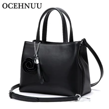 Брендовые женские сумки с цветочным принтом, женские сумки из натуральной кожи, женская сумка через плечо, женская черная однотонная Сумка Bolso Mujer