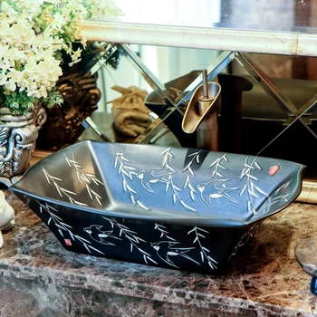 

Basin Ceramic Art Rectangular Above Counter Basin Continental Retro Increase Basin Wash Toilet Basin LO6291038