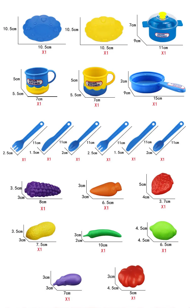 12 child kitchen toys set