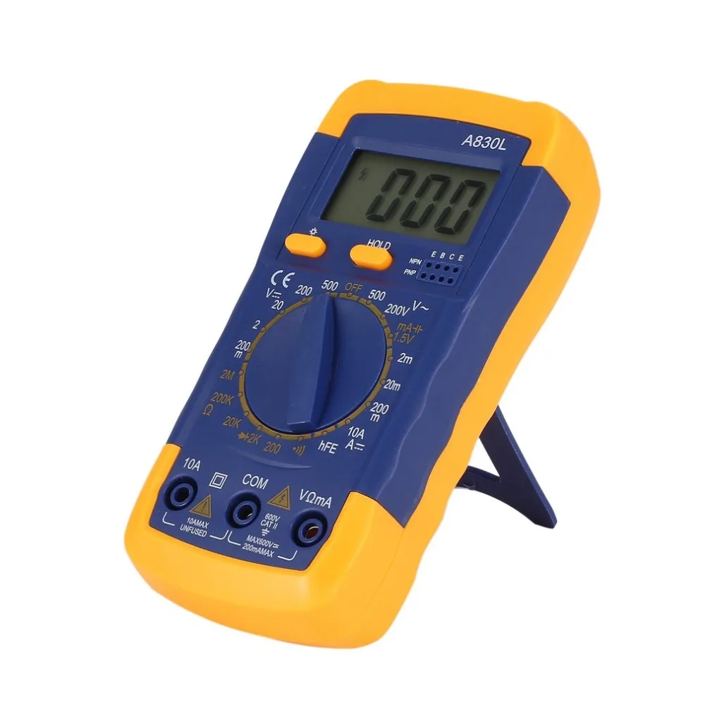 

A830L Backlight Digital LCD Multimeter Voltmeter Ammeter AC DC Diode Resistence OHM Volt Tester Test Current Data Hold