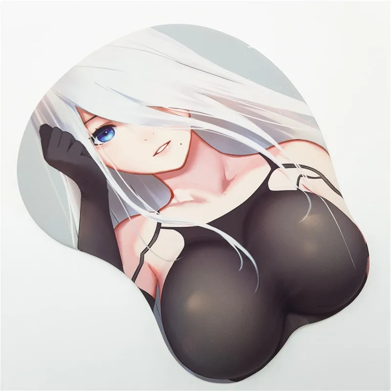 NieR: Automata A2 Ecchi аниме 3D коврик для мыши Мягкая грудь игровой коврик для мыши с подставкой для запястья с силиконовым гелем