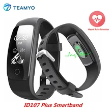 Teamyo ID107 плюс спортивный умный Браслет монитор сердечного ритма Смарт-часы управление дыханием Фитнес Трекер Смарт-браслет дистанционного Камера