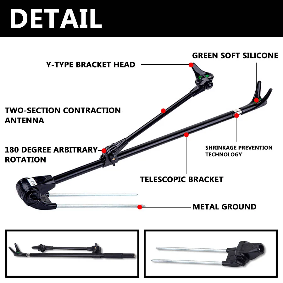 1 шт. кронштейн удочки портативный выдвижной складной 1,7 м 2,1 м держатель удочки из нержавеющей стали раздвижной, Рыболовный инструмент