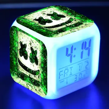 

DJ Mask Figure Model Juguetes LED Alarm Clock Colorful Flash Desk Light Toys