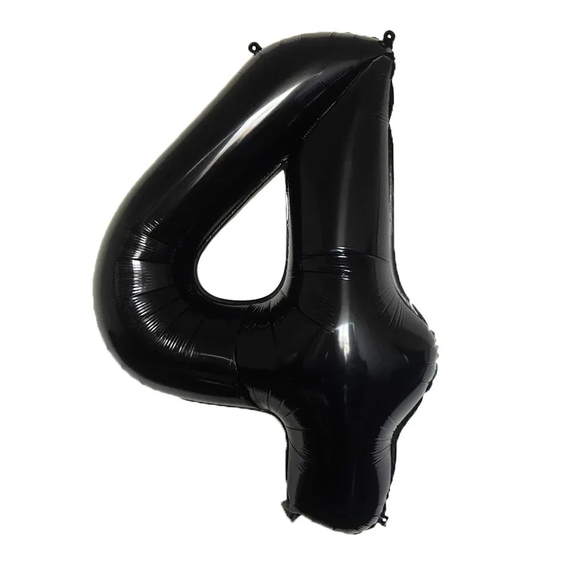 40 32 16 дюймов черные цифры фольгированные шары украшения на день рождения цифра Гелиевый шар юбилей фигурные шары детский душ воздушный шар - Цвет: black 4