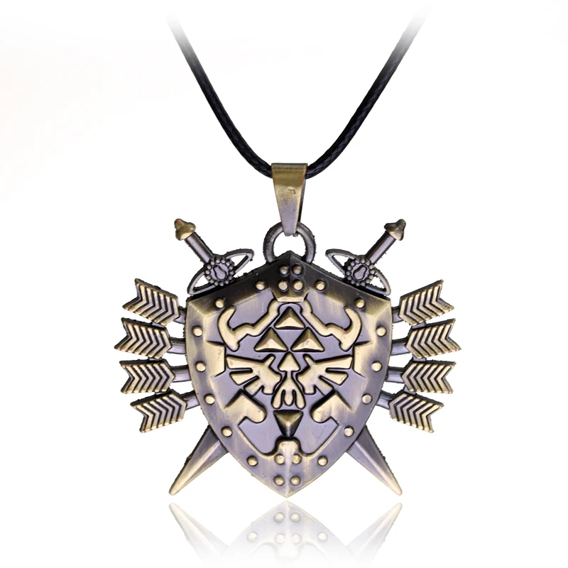 New The Legend of Zelda Statement Necklace Vintage Shield Metal Alloy