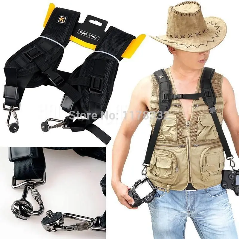 

Quick Rapid Double Shoulder Harness Soft Pad Decompression Foam Shoulder Strap Neck Belt for Canon Sony DSLR DigitalCamera