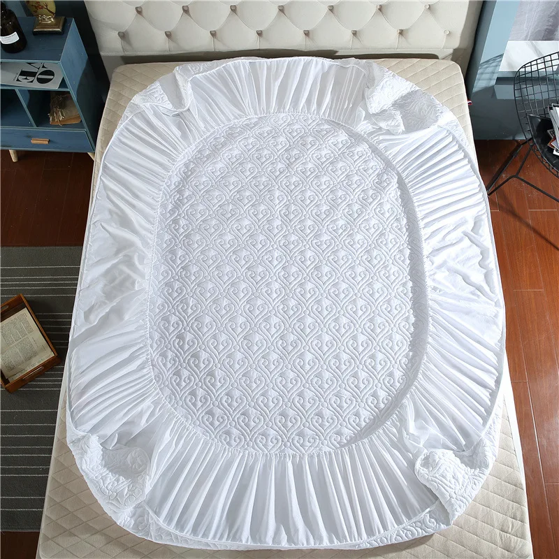 Новое роскошное постельное белье приспособленное покрытие матраса протектор матраса защитная подушка для кровати защита от пыли регулируемая
