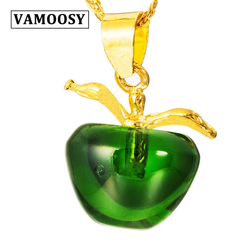

VAMOOSY 2018 New Love Women Statement Jewelry Gold Green Apple Pendant Fashion Vintage Pendants for Women Jewelry Wholesale