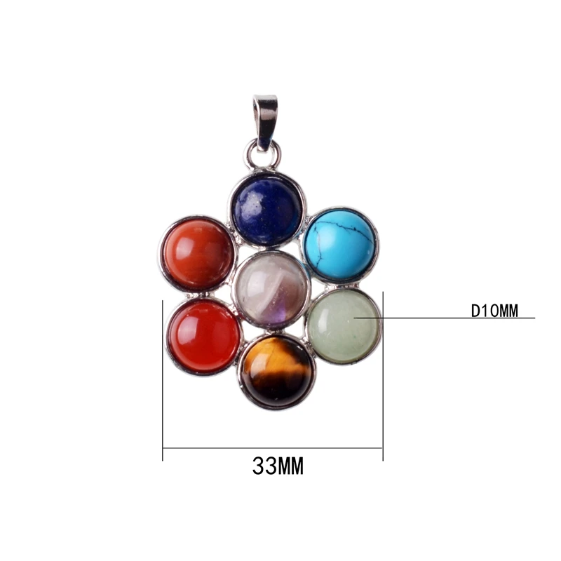 7 Chakra piedra collar de las mujeres de la joyería de los hombres de moda accesorios mujer