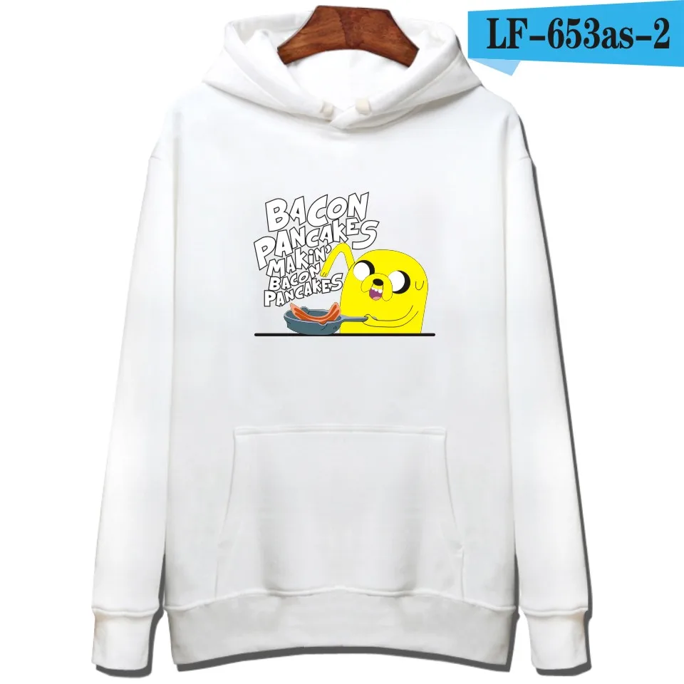Aikooki Adventure Time/толстовки с капюшоном для мальчиков и девочек; черный свитер; сезон осень-зима; одежда в стиле «хип-хоп», «Harajuku Polluvers» - Цвет: white