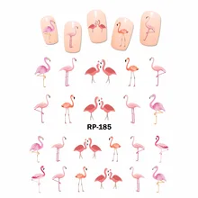 Искусство ногтей Красота наклейка на ногти водная наклейка слайдер мультфильм Милая Птица Попугай Фламинго Сова перо RP175-180