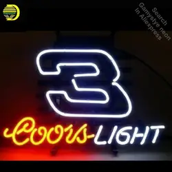 Неоновая вывеска для Coors Light NASCAR #3 неоновая лампа знак Лейкер неоновые огни знак стеклянной трубки знаковых лампы Яркий лампа логотип бренда